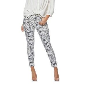 Sofia Vergara Rosa Curvy Ankle‎ Leopard Print Jeans Blue White Size 4 Mob Wife
